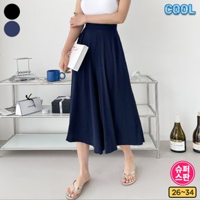 제이지컴퍼니 여성용 시원한 아이스 쿨링 소재 와이드핏 밴딩 치마바지 빅사이즈까지