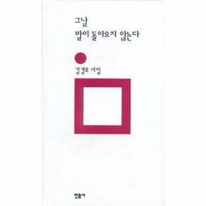 그날 말이 돌아오지 않는다 김경후 시집