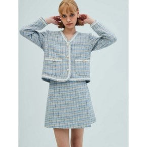 Check Tweed Wrap Shorts_Blue