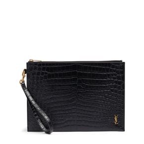 남성 Ysl 크록 엠보싱 가죽 Ipad 홀더 블랙 75I0B6010 1614113