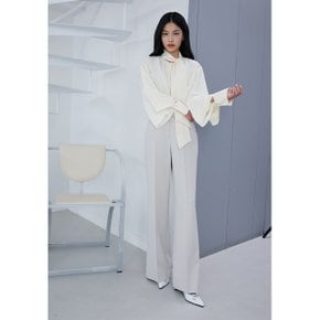 커프스 트임 포인트 타이넥 블라우스 (ER2WB361)