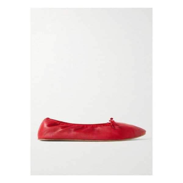 가죽 발레리나 플랫 레드 1647597359099114