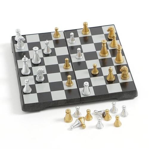 앤티크 접이식 자석 체스 캠핑게임 체스판(1)