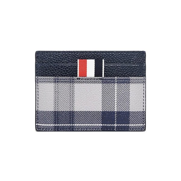 타탄 페블 레더 싱글 카드 지갑/네이비/MAW020LL0001 035