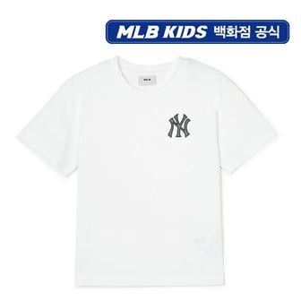 MLB키즈 24SS 7ATSB0243-50WHS [KIDS]베이직 스몰로고 반팔 티셔츠 뉴욕양키스