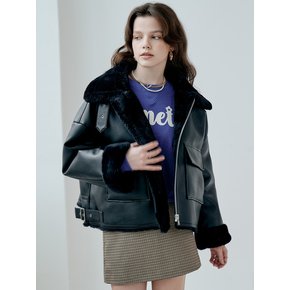 MET eco-fur classy crop shearling mustang jacket