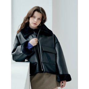 MET eco-fur classy crop shearling mustang jacket