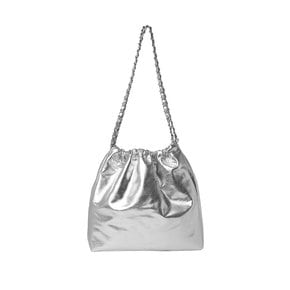 MUFFY Leather chain BAG - SILVER