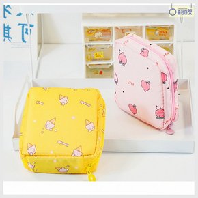 대용량 사각 파우치 6종 12cm 지퍼 소품 화장품 수납 패턴 파우치