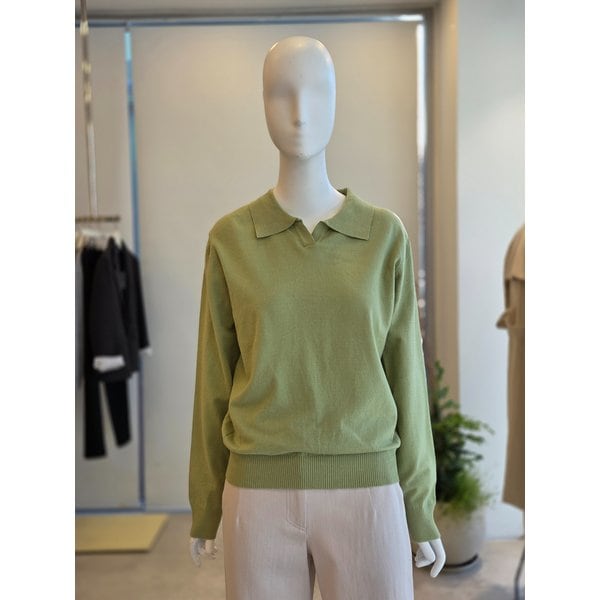 [여주점] [더 아이잗] 여성 베이직 슬릿 칼라 풀오버 니트(IS3M1PO751)