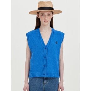 buttoned knit vest_summer blue