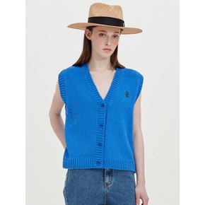 buttoned knit vest_summer blue