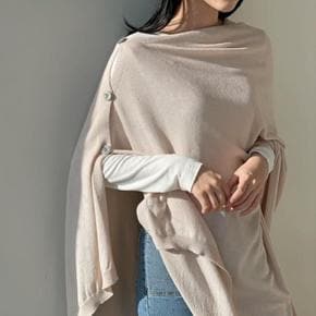 여자 봄 우아한 모임룩 울 빅케이프 루즈핏 숄