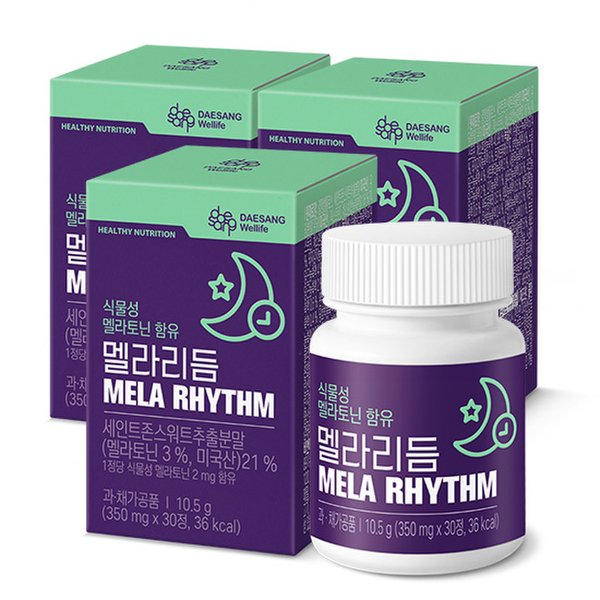 식물성 멜라토닌 함유 멜라리듬 (350 mgX30정),3통