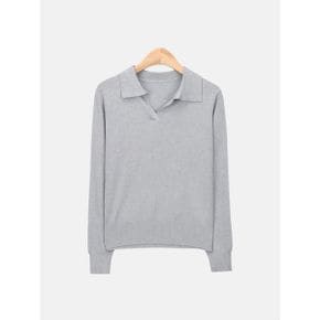 여성 봄 가을 데일리 부드러운 비스코스 베이직 긴팔 브이넥 카라니트 LCR047_P423149855