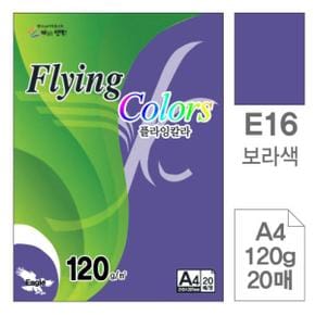 플라잉칼라 칼라용지 컬러용지 복사용지 E16 보라색 A4 120g 20매입 10개