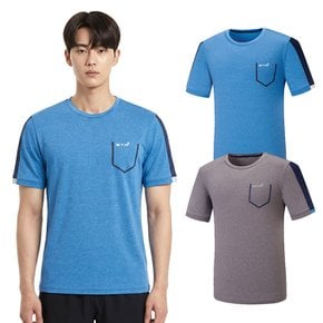 남성 골프 하이쿨 포켓 기본 라운드 반팔 티셔츠 BSC048PT8M