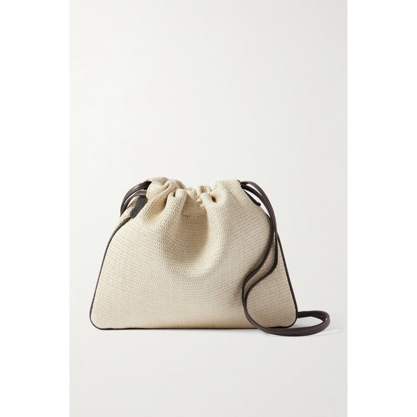 브루넬로쿠치넬리 장식 가죽 트리밍 라피아 숄더백 46376663162997048