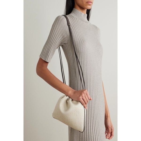 브루넬로쿠치넬리 장식 가죽 트리밍 라피아 숄더백 46376663162997048