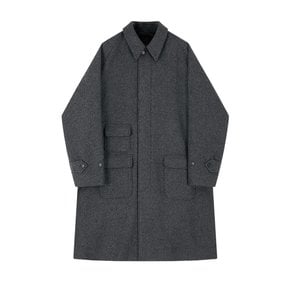 wool Raglan Balmacaan Coat (Charcoal)