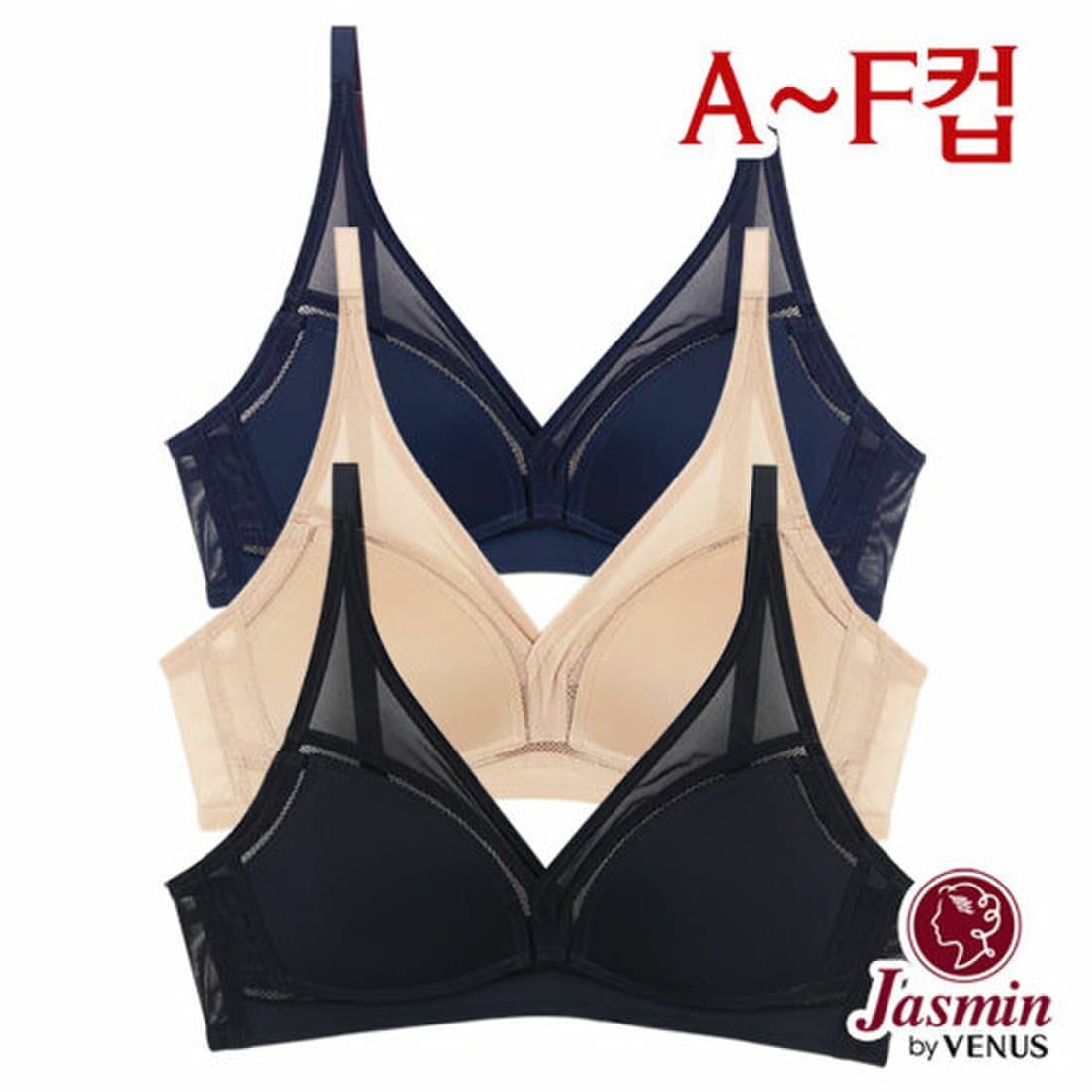 [자스민by비너스]A~F컵 풀컵 노와이어 메쉬무빙몰드브라1종(JBR1290)75A-85F, 믿고 사는 즐거움 SSG.COM