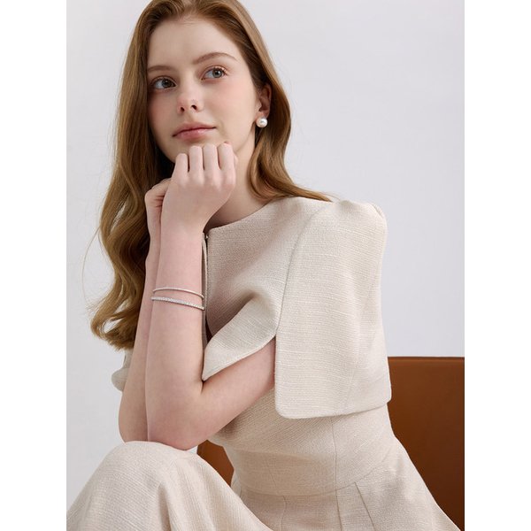 케이프 트위드 플레어 원피스 (2color)