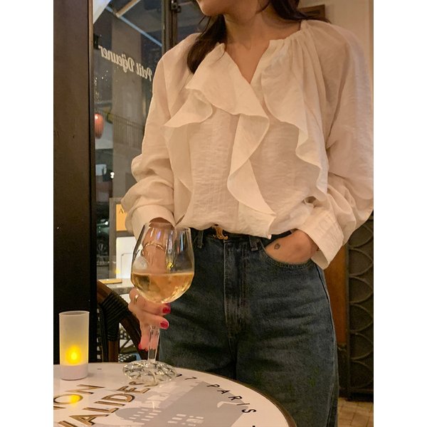 플로우 러플 블라우스_CREAM