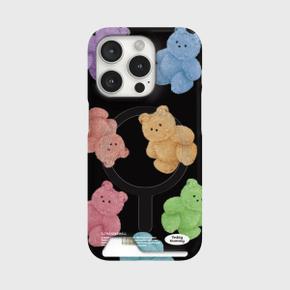 /더나인몰 rainbow teddy gummy pattern [맥세이프 카드수납 폰케이스]