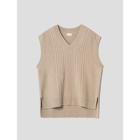 [정상가159,000원] Cable Vest  Brick Beige (WE2X5UC60A)