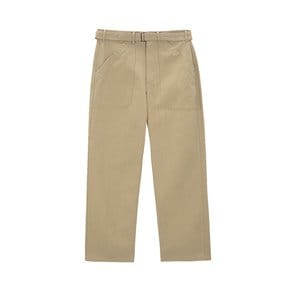 Belted wide pants (beige)