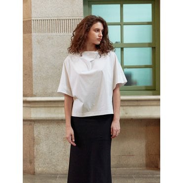 모한 TWS DRAPED NECK HALF SLEEVE TOP_3 COLOR