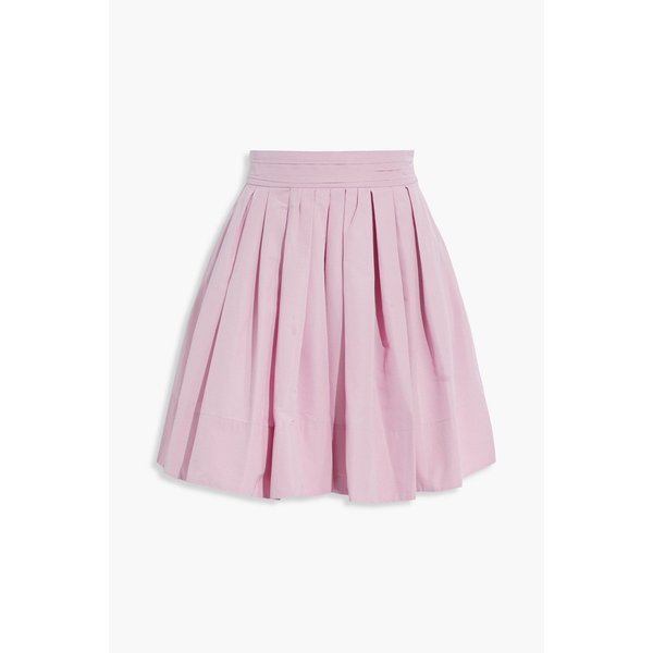 Pleated cotton-blend faille mini skirt 핑크 34344356237245792