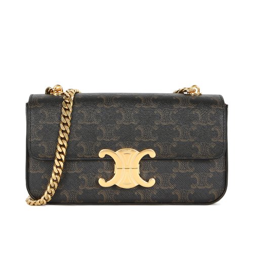 CELINE Triomphe Canvas WALLET ON CHAIN TRIOMPHE CANVAS IN TRIOMPHE CANVAS  AND CALFS (10L462FI6.02GR, 10L462DQB.04LU)