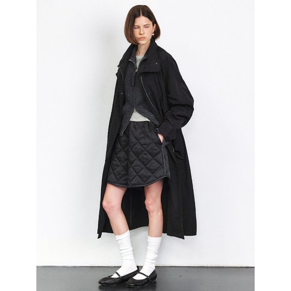 PADDED EMBROIDERY QUILTING LAYERED JUMPER [KHAKI][BLACK]