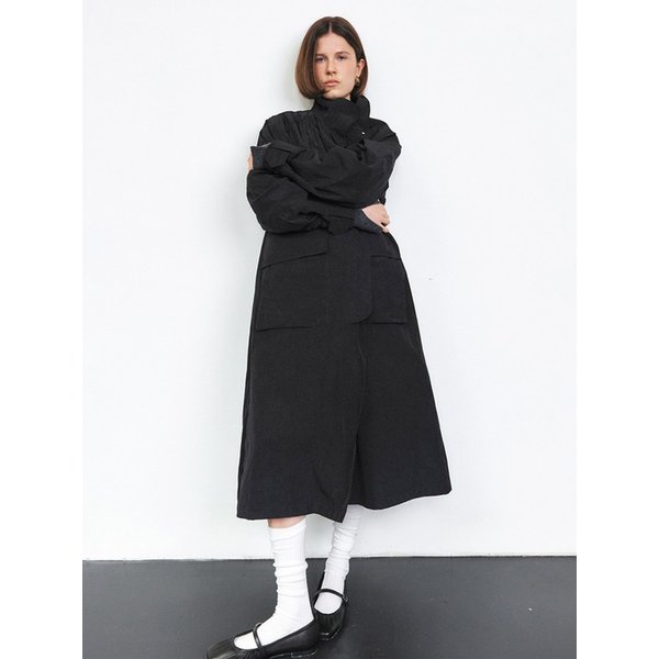 PADDED EMBROIDERY QUILTING LAYERED JUMPER [KHAKI][BLACK]