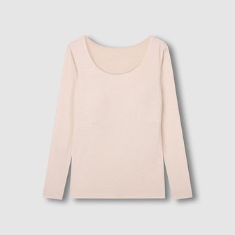 JAJU 여 발열온감 U넥 브라티셔츠 J425401005011