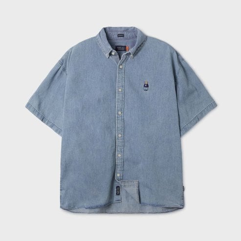 후아유 Steve Denim Short Sleeve Shirts  WHYJF2512U