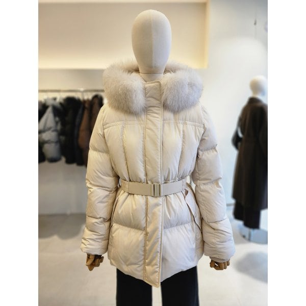 [여주점] [JJ 지고트] 여성 벨티드 탈착 폭스 퍼 덕다운 점퍼 GRBM2PD931