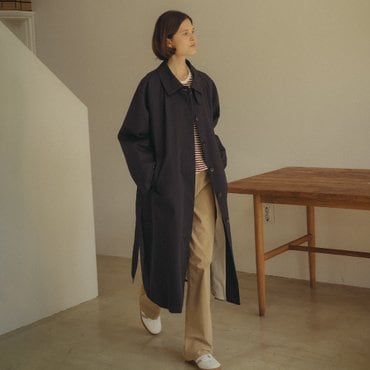노운베러 Ash cotton trench coat_Navy