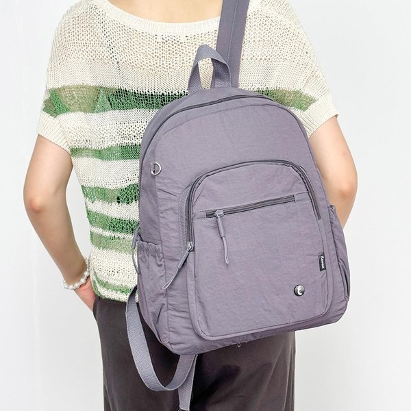 [옷자락] 여자 남자 나일론 경량 지퍼 포켓 가벼운 백팩