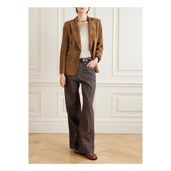 브루넬로쿠치넬리 비즈 장식 실크 혼방 새틴 탑 베이지 1647597355288864