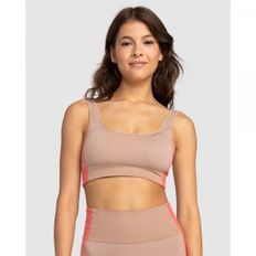 4376815 Roxy Womens Chill Out Seamless Medium Impact Sports Bra - WARM TAUPE