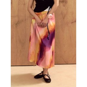 lotsyou_Rainbow Sherbet Satin skirt Orange