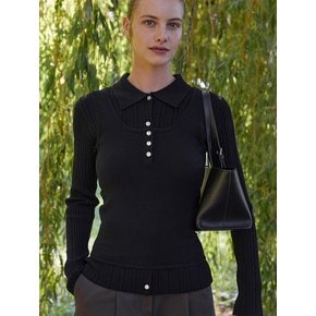 FORET COLLAR CARDIGAN SET (BLACK)