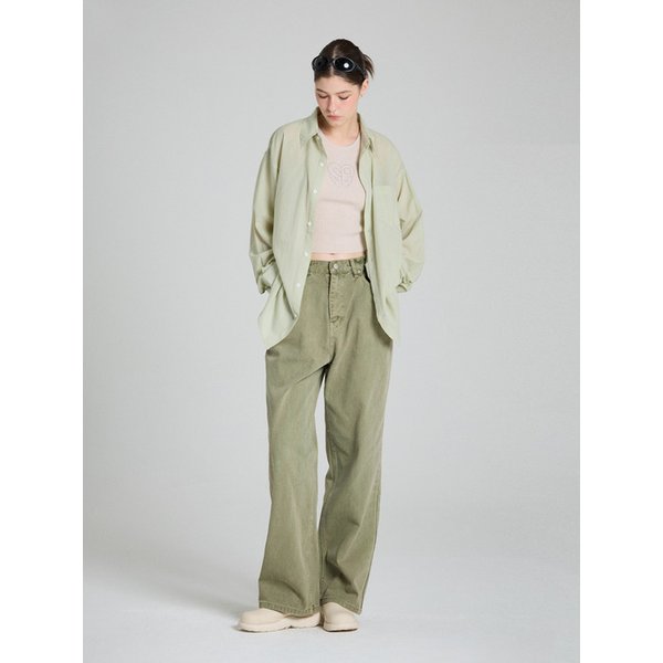 Washed tuck pocket pants_khaki