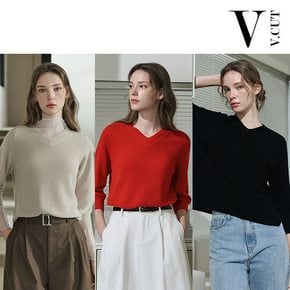 [런칭가59,900원→1만원↓] 브이컷 26SS 썸머 가먼트다잉 7부 니트 3종