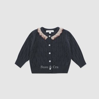 슈슈앤크라 mini 아니에 쟈가드 니트가디건 ㅡ 빈티지네이비