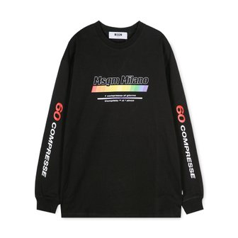 MSGM [신세계아울렛]MSGM 남성 멀티 비타민 로고 블랙 긴팔티 2640MM176 195298 99