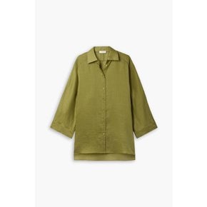 Oversized ramie and TENCEL Lyocell-blend shirt 그린 1647597346294109