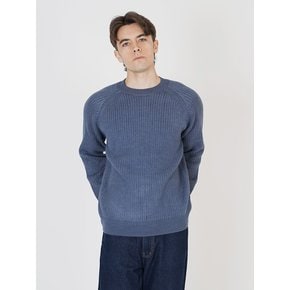 Hazzy Ribbed Raglan Knit (Blue)